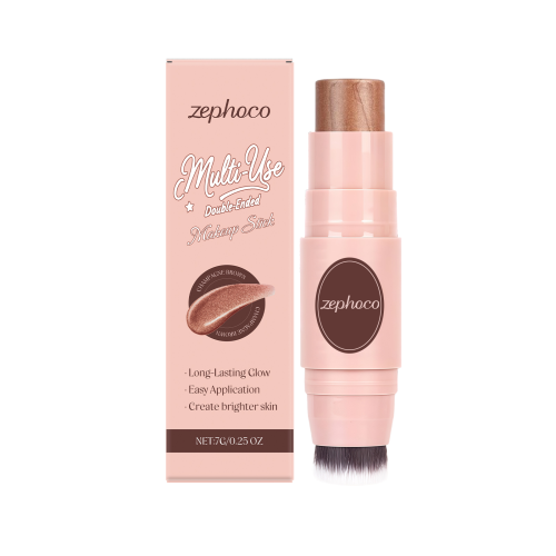 zephoco 多用途双头彩妆棒 一棒多用立体不脱妆高光香槟棕化妆棒